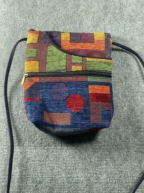 Multicolor Geometric Tapestry Crossbody Bag - Casual‎ Everyday Style
